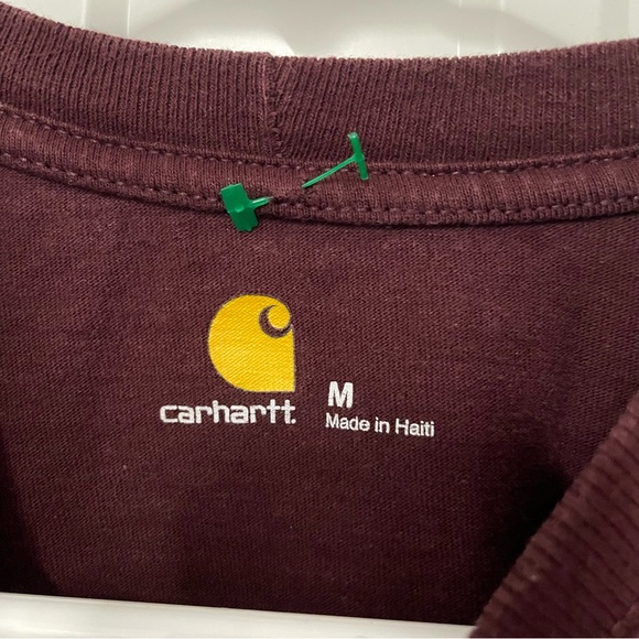 Carhartt K87PRT Loose Fit Heavyweight Burgundy Pocket T-Shirt // M - Picture 3 of 5